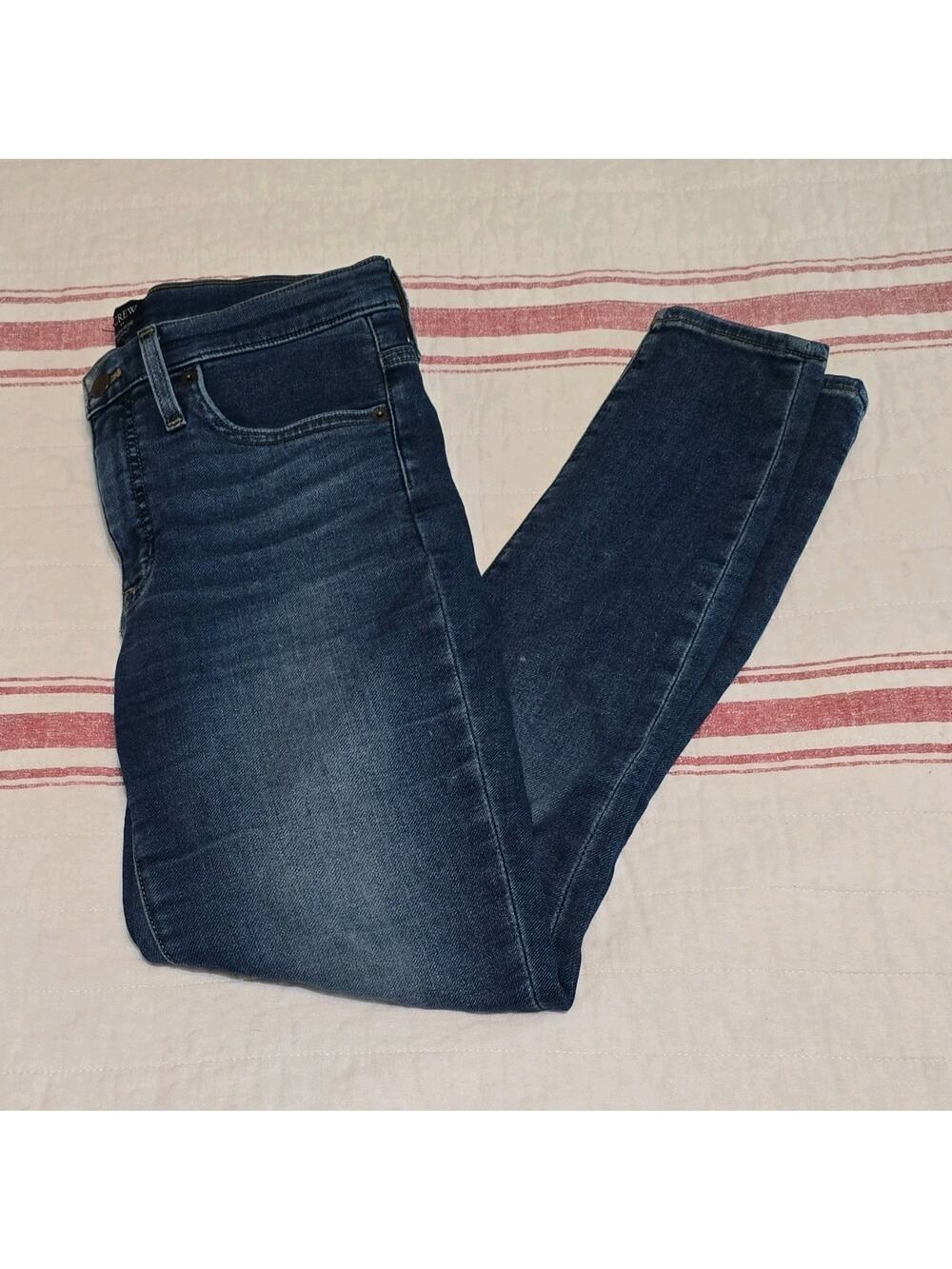 J.CREW Women's 28 High Rise Skinny Medium Wash Blue Denim Jeans Stretch
